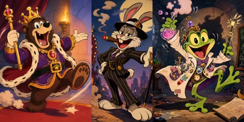 Looney Fantasy Animal Cartoons generated by undefined