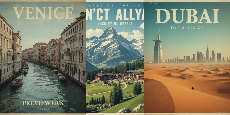 Luxury Vintage Travel Posters generated by undefined