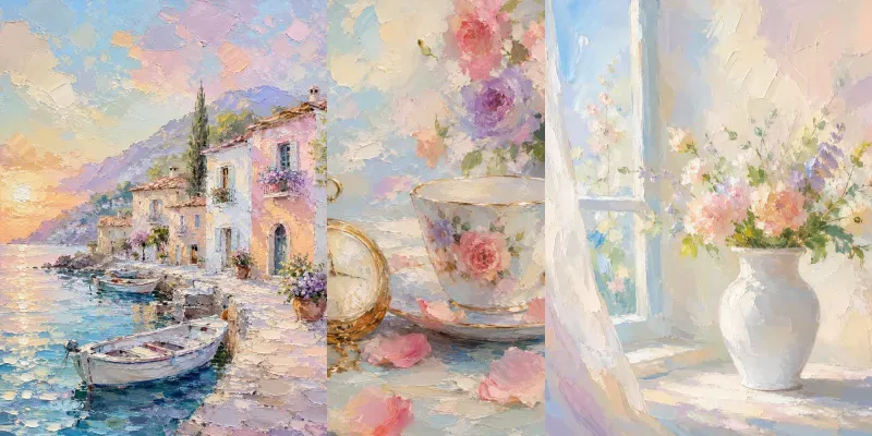 Soft Impressionist Impasto Wall Art generated by undefined