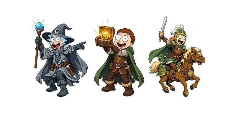 Rick And Morty Lord Of The Rings Cartoons generated by undefined