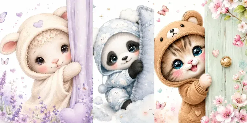 Cute Baby Animal Nursery Art generated by undefined
