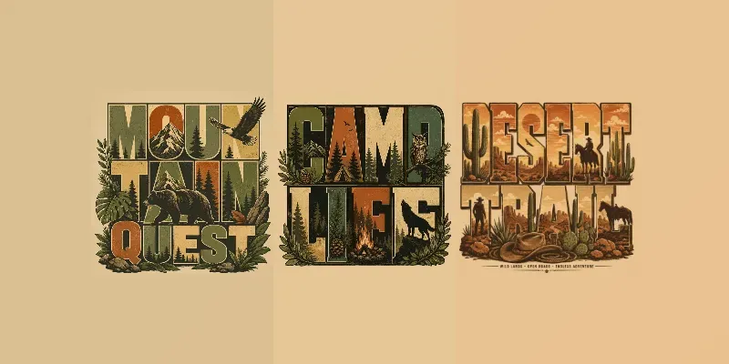 Retro Wildlife Typography Sticker Packs generated by undefined