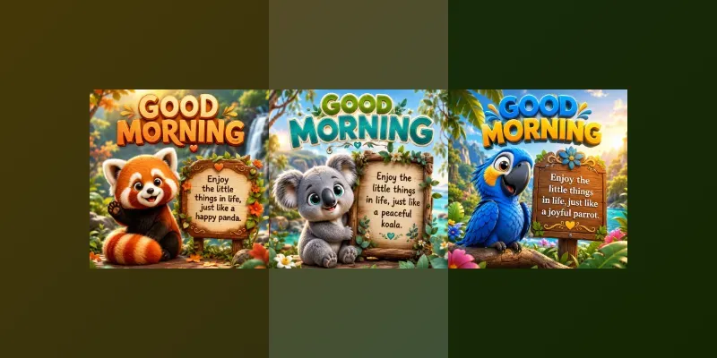 Cute Animal Morning Posters generated by undefined