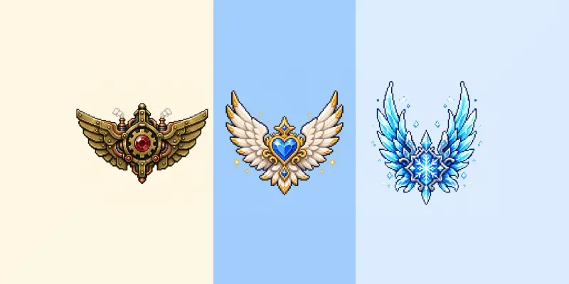 16bit Wing Ornament Icons generated by undefined