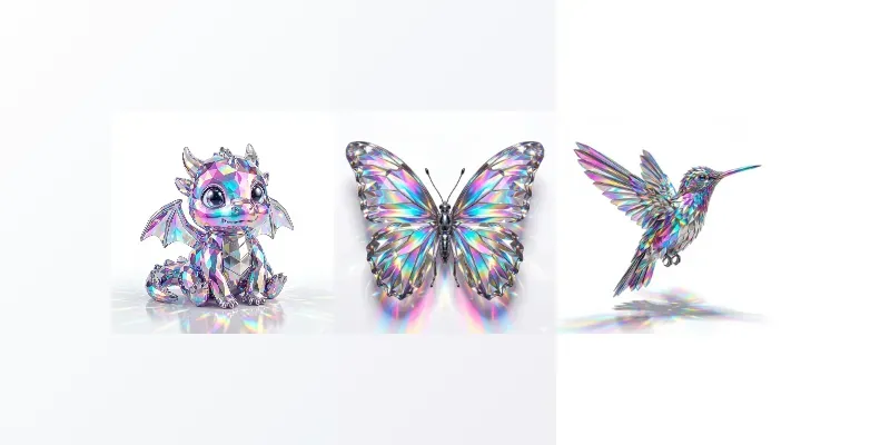Holographic Crystal Iridescents generated by undefined