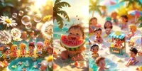 Summer Miniature Magic grok-image prompt mini thumbnail