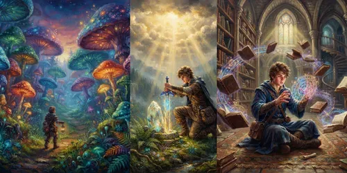 Magical Fantasy Worlds In Oil Paintings generated by gemini-image