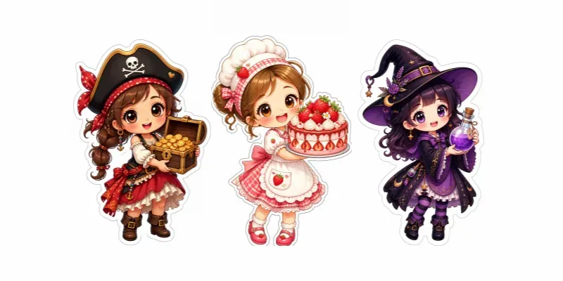 Cute Chibi Sticker Clipart Generator generated by undefined