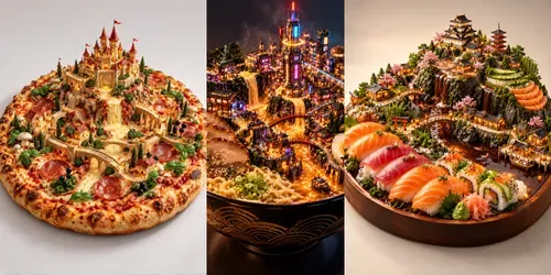 3D Edible Fantasy Worlds generated by chatgpt-image