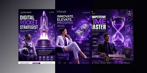 Purple Futuristic Marketing Posters generated by chatgpt-image