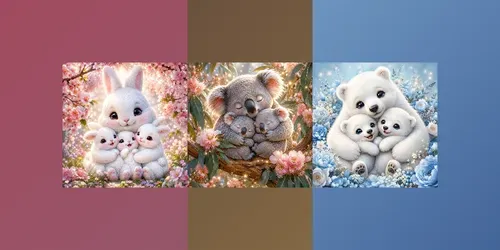 Cute Fantasy Animal Family Art generated by chatgpt-image