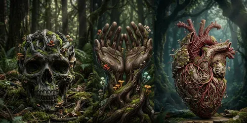 Organic Root Wood Sculptures generated by gemini-image