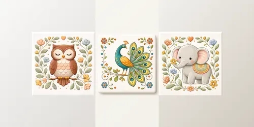 Ceramic Folk Animal Tiles generated by chatgpt-image