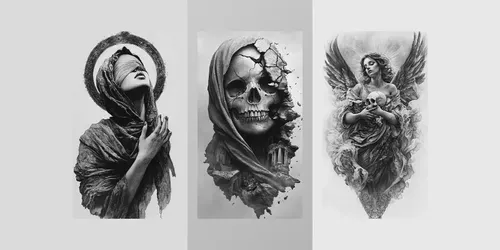 Black And Gray Realistic Tattoos generated by midjourney