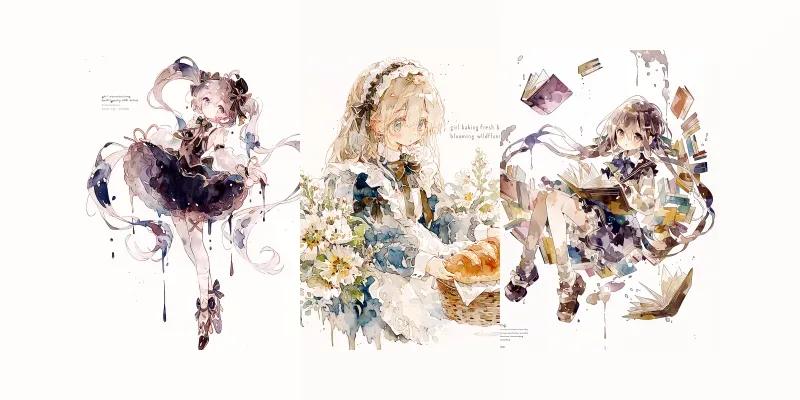 Watercolor Hobby Girls generated by undefined