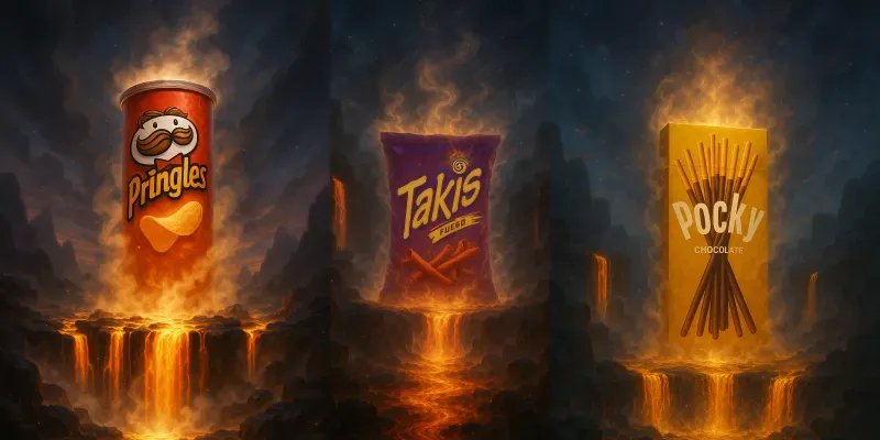 Epic Fantasy Snack Monuments In Lava generated by undefined