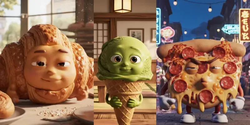 Talking Food Characters Cinematic 3D generated by undefined