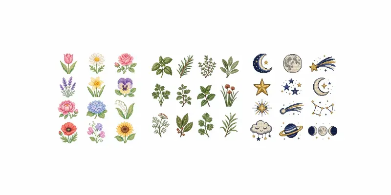 Cross Stitch Clipart Sets generated by undefined