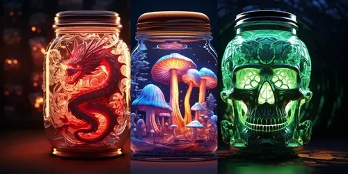 Beauties In The Mason Jars generated by midjourney