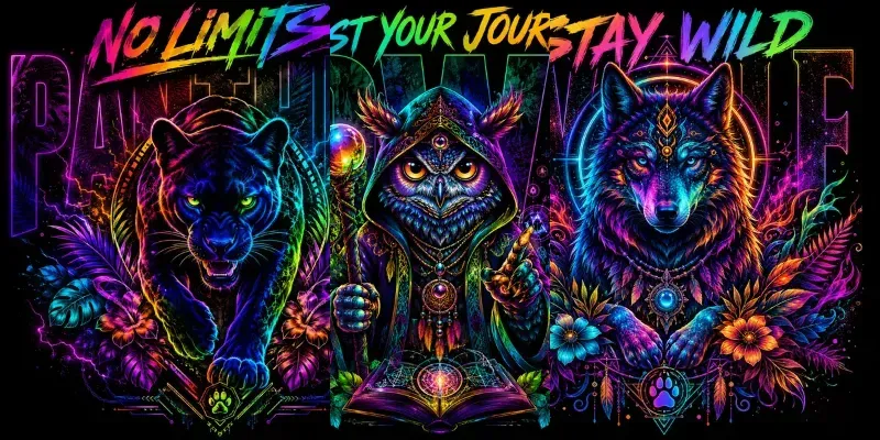 Neon Spirit Legends Tshirt Designs generated by undefined