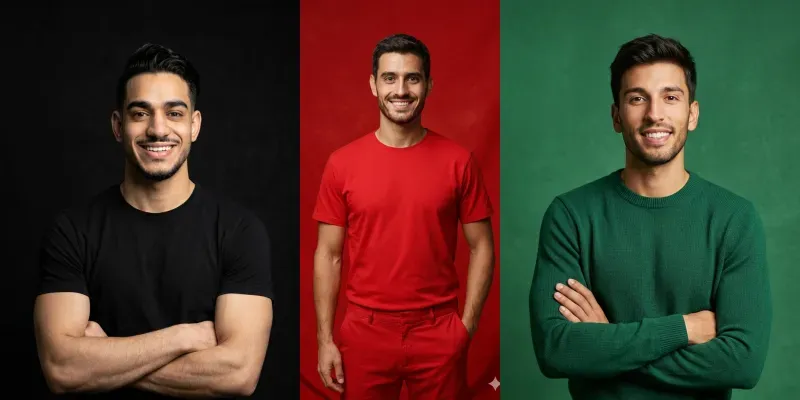 Monochromatic Studio Portrait Photography generated by undefined