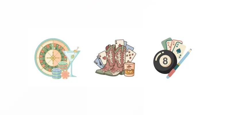 Retro Casino Cocktail Clipart Packs generated by undefined