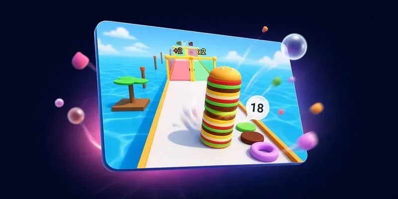 3D Stack Runner Game With Full Store