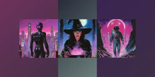 Vibrant 80s Cover Designs generated by midjourney