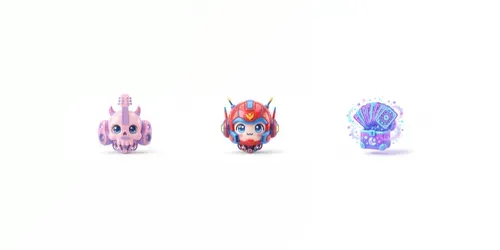 Cute 3D Kawaii Icons generated by gemini-image