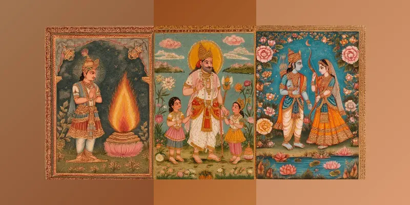 Mahabharata Indian Miniature Paintings generated by undefined