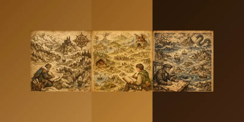 Handdrawn Fantasy Map Illustrations generated by undefined