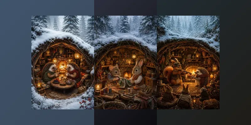 Enchanted Winter Woodland Burrows generated by undefined