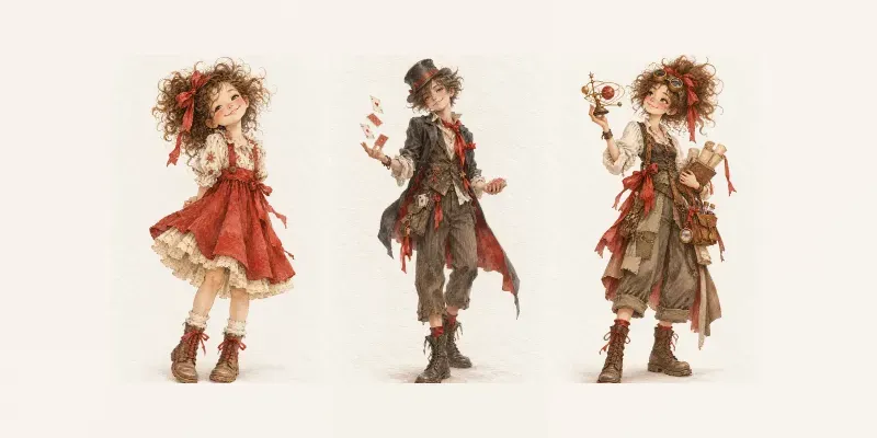 Standing Watercolor Characters