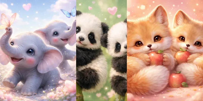 Dreamy Cute Animal Fantasy Art generated by undefined