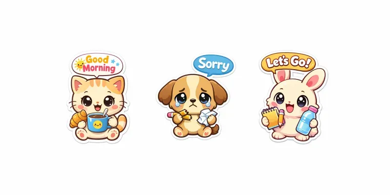 Cute Kawaii Sticker Designs generated by undefined