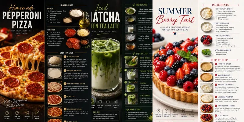 Culinary Recipe Posters generated by undefined