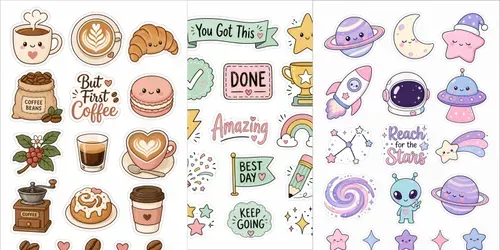 Cute Hand Drawn Sticker Sheet Generator generated by chatgpt-image