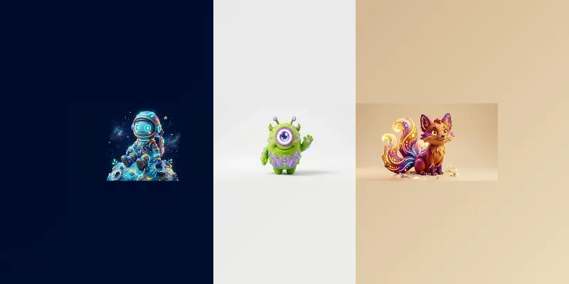 3D Bioluminescent Clay Characters generated by undefined