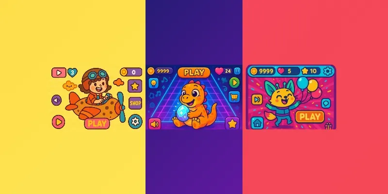 Cute Game Art Fun UI Character Sets generated by undefined