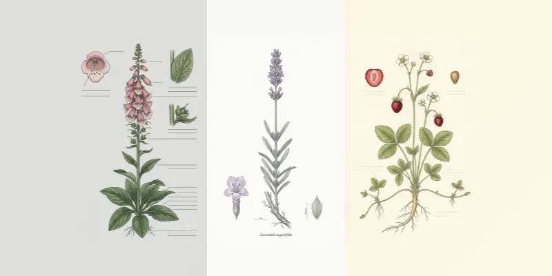 Scientific Botanical Plate Illustrations generated by undefined