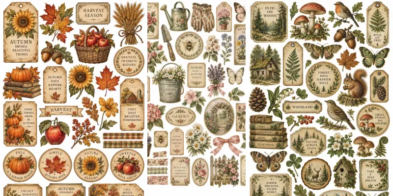 Vintage Seasonal Ephemera Sheets