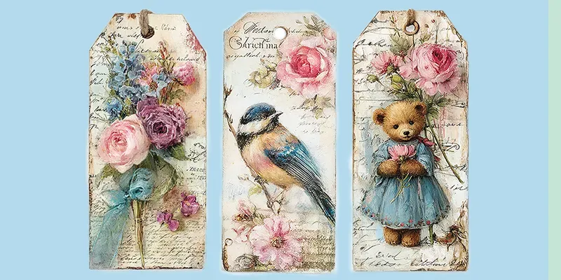 Romantic Junk Journal Product Tags Sets generated by undefined