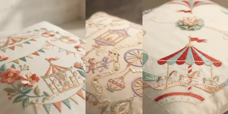 Cushion Embroidery Becomes Tiny Carnival