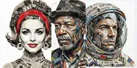 Newspaper Collage Portraits gemini-image prompt mini thumbnail