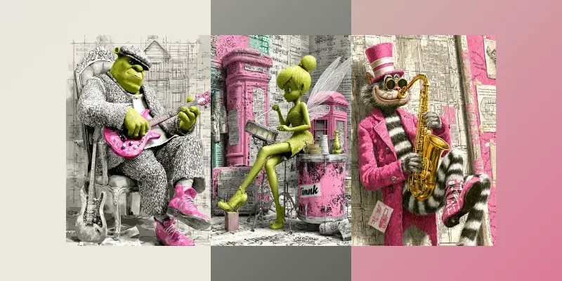 Whimsical Character Music Illustrations generated by undefined