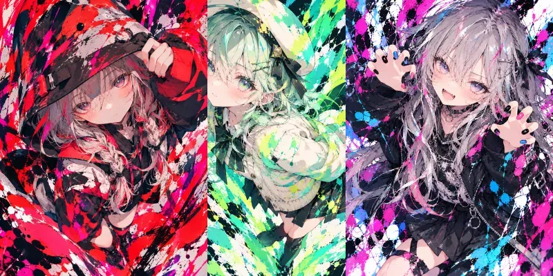 Kawaii Vivid Girls Colorful