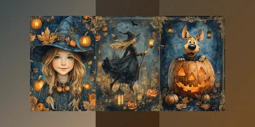 Halloween Enchanted Junk Journal Pages generated by midjourney