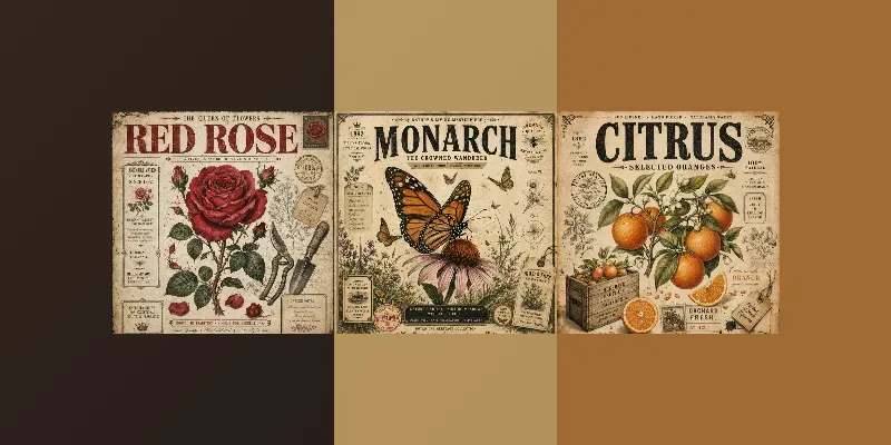 Vintage Botanical Heritage Posters generated by undefined