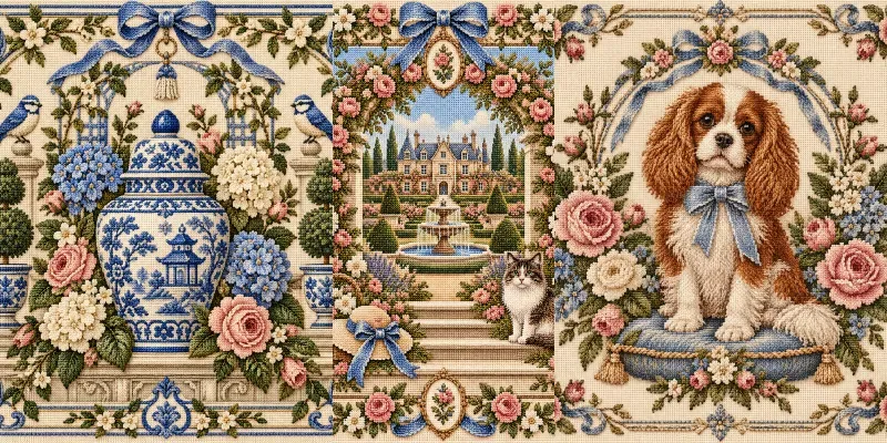 Grandmillennial Needlepoint Embroidery