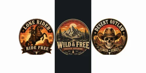 Vintage Western Badges generated by chatgpt-image